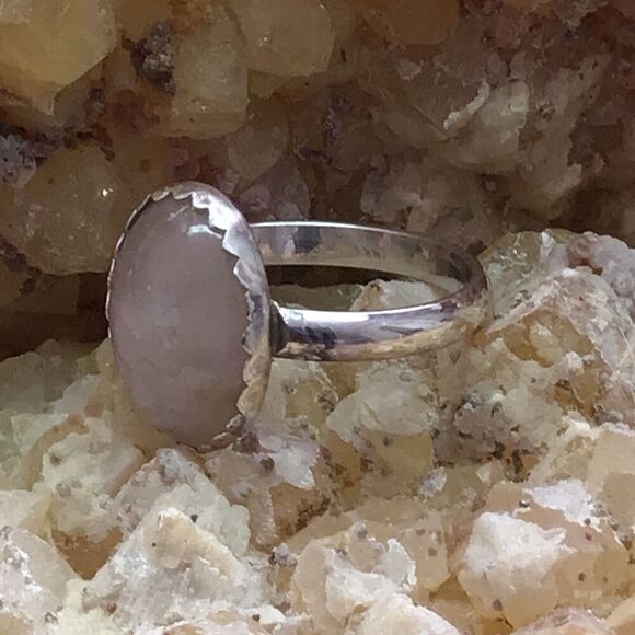 Ring, Rose Quartz and Sterling Silver Ring, size 6.5, NEW, Handmade - Picture 5 of 9